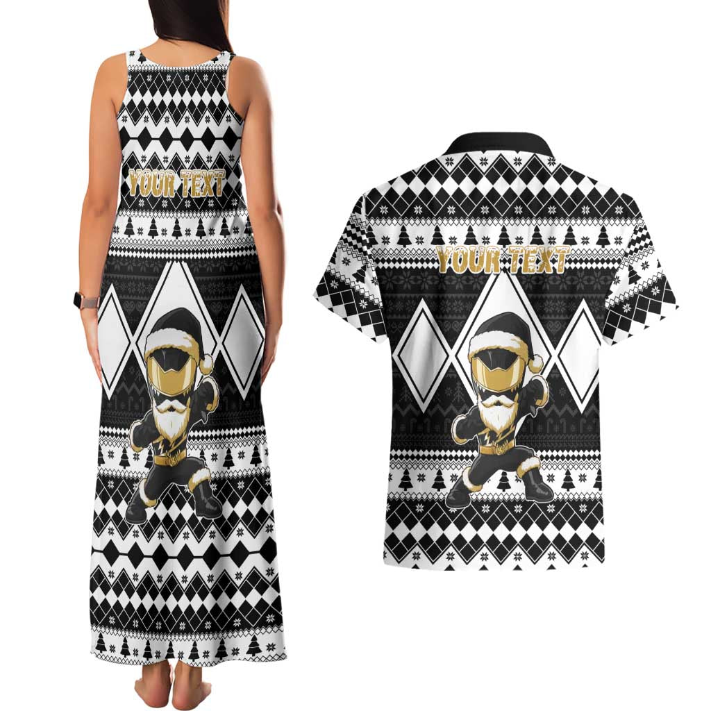 Personalized Power Black Ranger Santa Claus Couples Matching Tank Maxi Dress and Hawaiian Shirt Funny Christmas - Wonder Print Shop