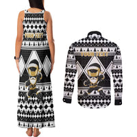 Personalized Power Black Ranger Santa Claus Couples Matching Tank Maxi Dress and Long Sleeve Button Shirt Funny Christmas - Wonder Print Shop