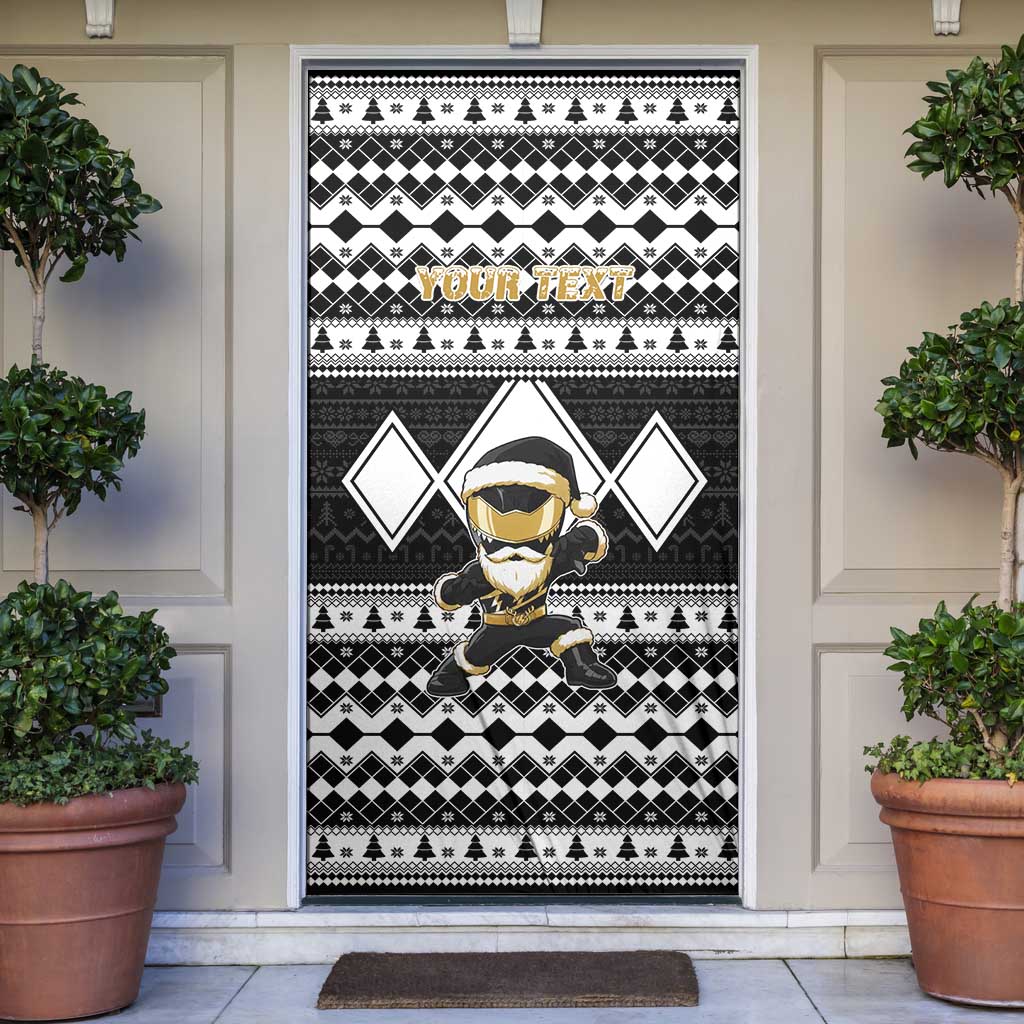 Personalized Power Black Ranger Santa Claus Door Cover Funny Christmas - Wonder Print Shop