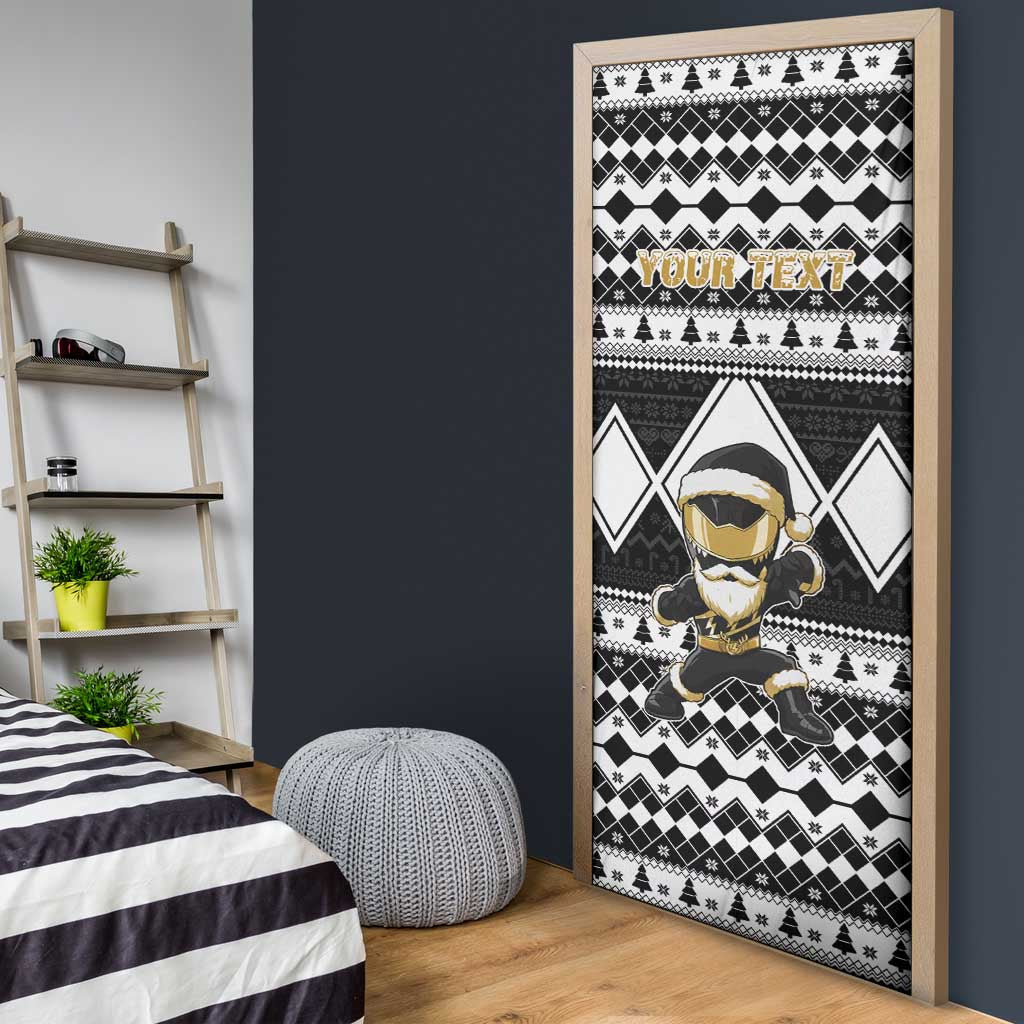 Personalized Power Black Ranger Santa Claus Door Cover Funny Christmas - Wonder Print Shop