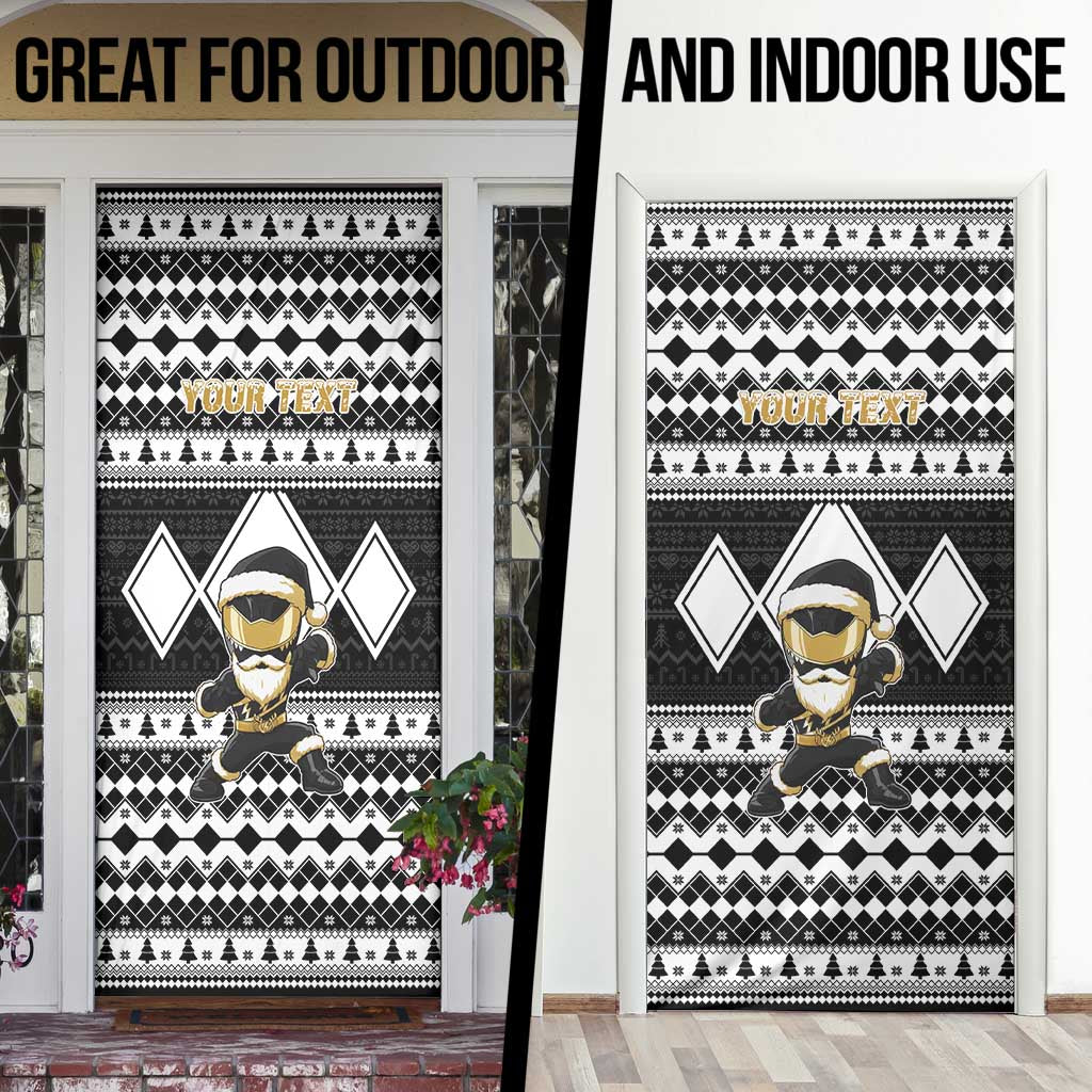 Personalized Power Black Ranger Santa Claus Door Cover Funny Christmas - Wonder Print Shop