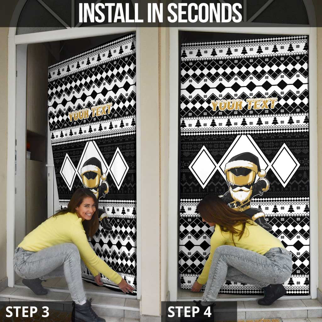 Personalized Power Black Ranger Santa Claus Door Cover Funny Christmas - Wonder Print Shop