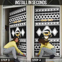 Personalized Power Black Ranger Santa Claus Door Cover Funny Christmas - Wonder Print Shop