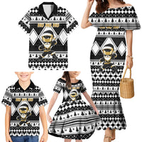 Personalized Power Black Ranger Santa Claus Family Matching Mermaid Dress and Hawaiian Shirt Funny Christmas - Wonder Print Shop