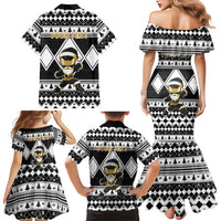 Personalized Power Black Ranger Santa Claus Family Matching Mermaid Dress and Hawaiian Shirt Funny Christmas - Wonder Print Shop
