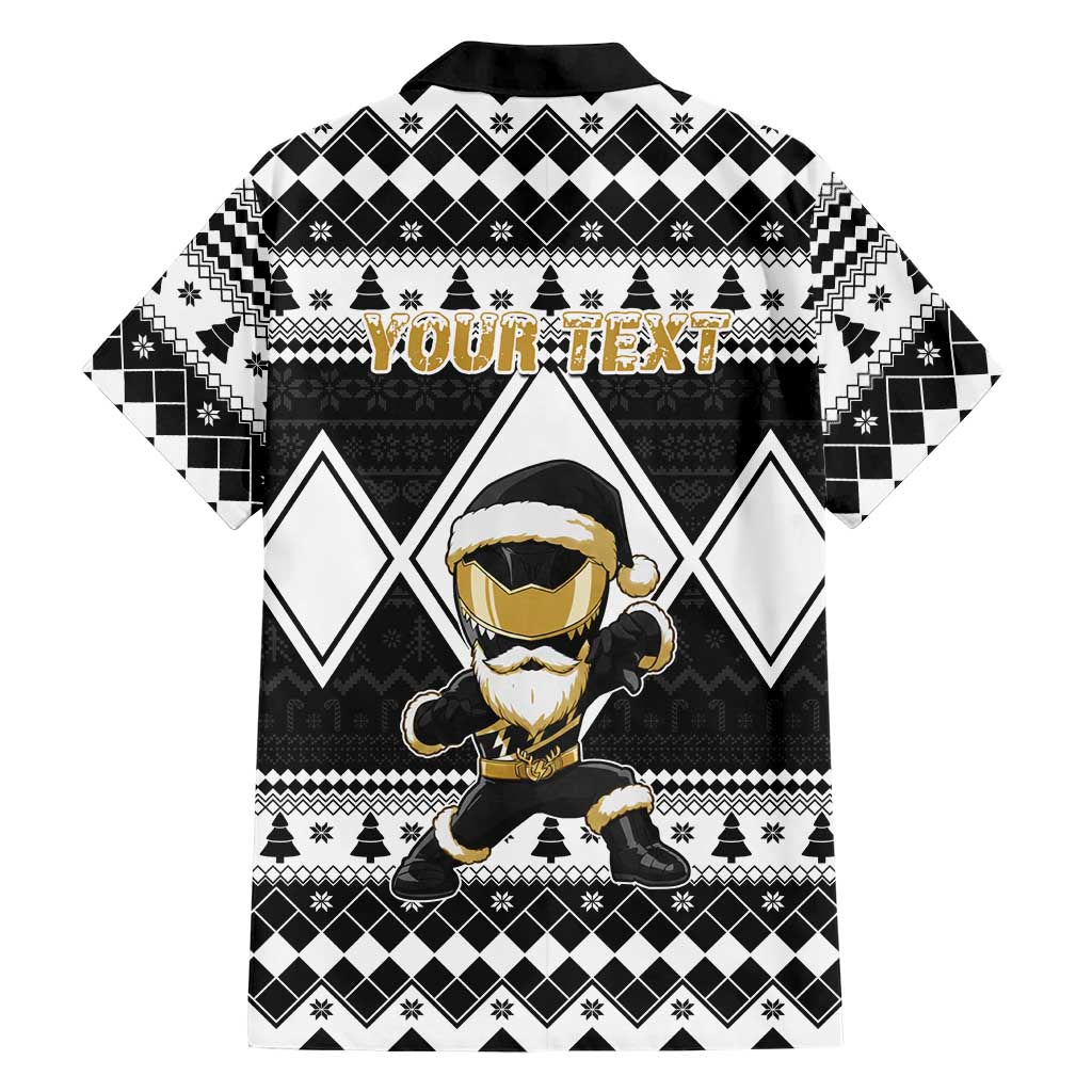 Personalized Power Black Ranger Santa Claus Family Matching Mermaid Dress and Hawaiian Shirt Funny Christmas - Wonder Print Shop