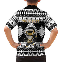 Personalized Power Black Ranger Santa Claus Family Matching Off Shoulder Short Dress and Hawaiian Shirt Funny Christmas - Wonder Print Shop