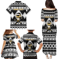 Personalized Power Black Ranger Santa Claus Family Matching Puletasi and Hawaiian Shirt Funny Christmas - Wonder Print Shop