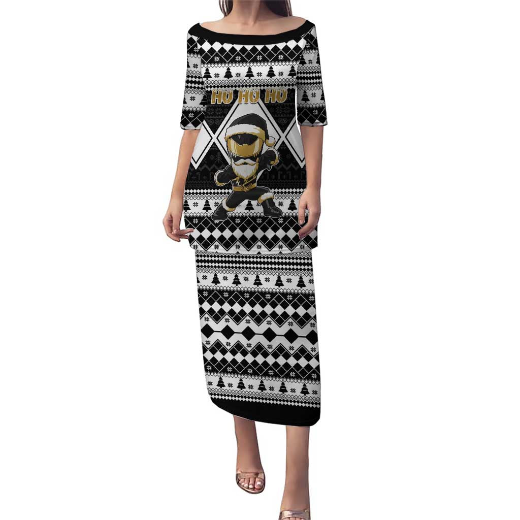 Personalized Power Black Ranger Santa Claus Family Matching Puletasi and Hawaiian Shirt Funny Christmas - Wonder Print Shop
