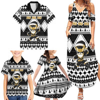 Personalized Power Black Ranger Santa Claus Family Matching Summer Maxi Dress and Hawaiian Shirt Funny Christmas - Wonder Print Shop