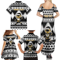 Personalized Power Black Ranger Santa Claus Family Matching Summer Maxi Dress and Hawaiian Shirt Funny Christmas - Wonder Print Shop