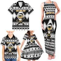Personalized Power Black Ranger Santa Claus Family Matching Tank Maxi Dress and Hawaiian Shirt Funny Christmas - Wonder Print Shop
