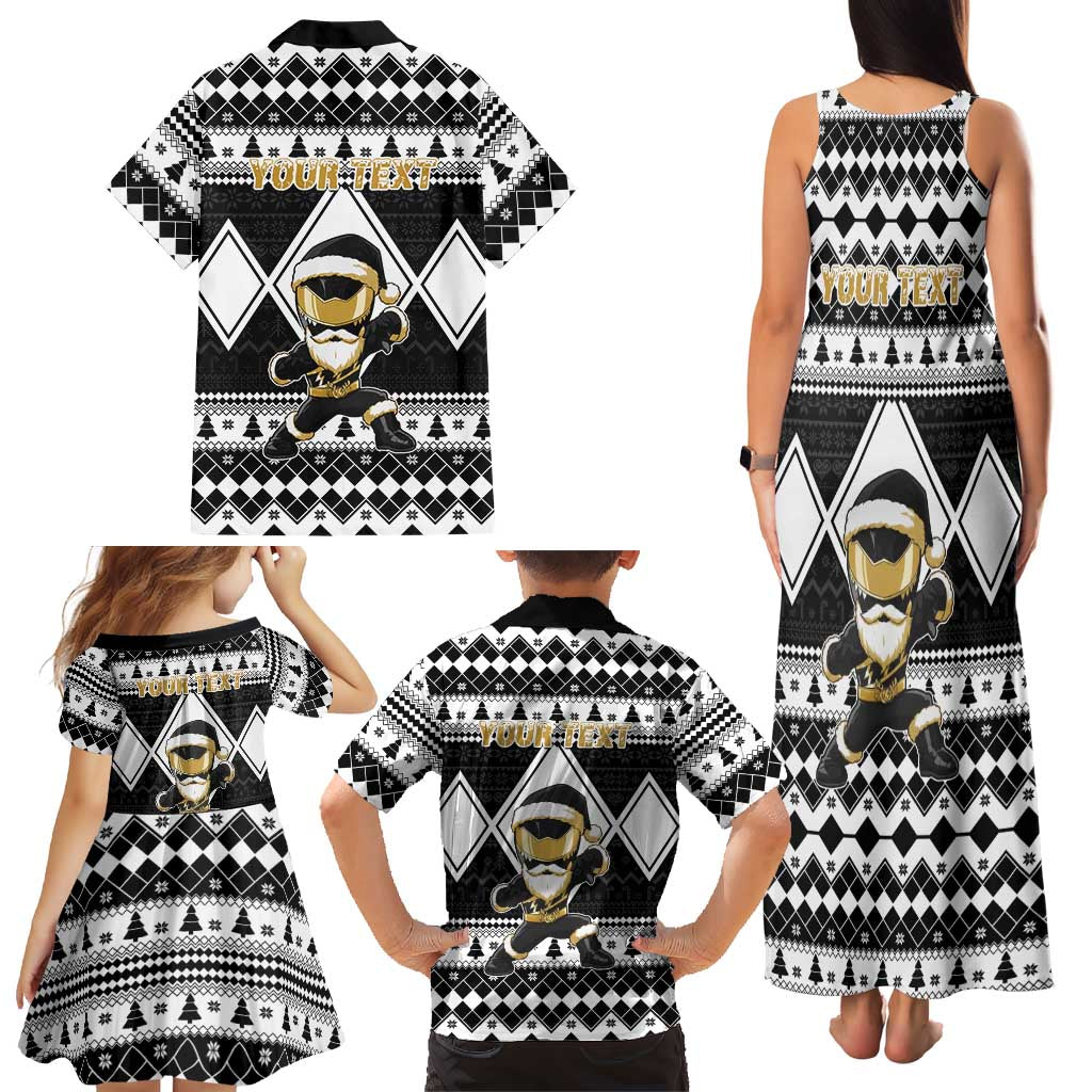 Personalized Power Black Ranger Santa Claus Family Matching Tank Maxi Dress and Hawaiian Shirt Funny Christmas - Wonder Print Shop