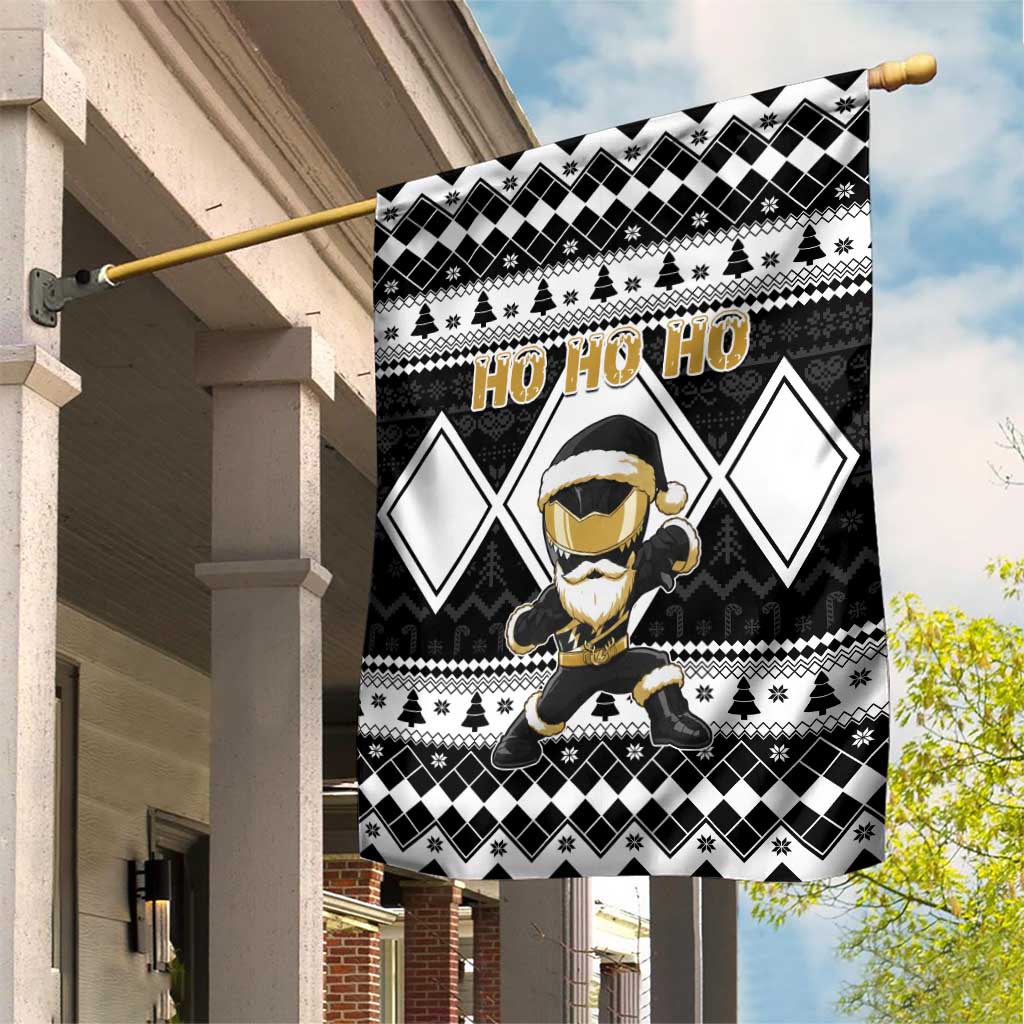 Power Black Ranger Santa Claus Garden Flag Funny Christmas - Wonder Print Shop