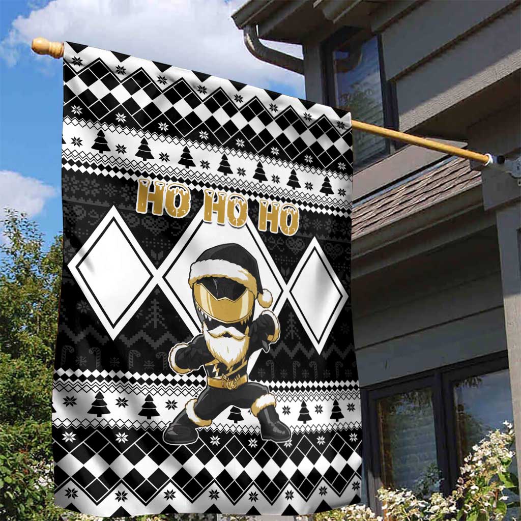 Power Black Ranger Santa Claus Garden Flag Funny Christmas - Wonder Print Shop
