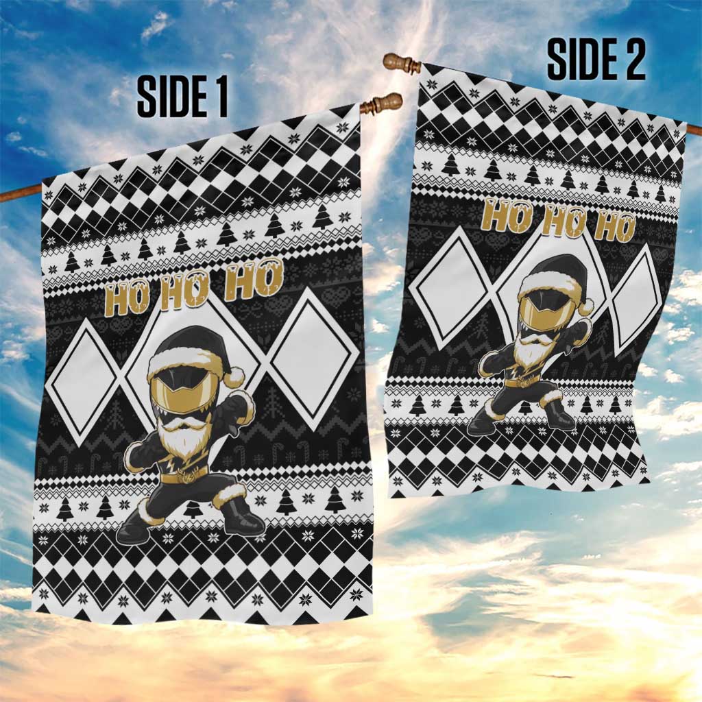 Power Black Ranger Santa Claus Garden Flag Funny Christmas - Wonder Print Shop