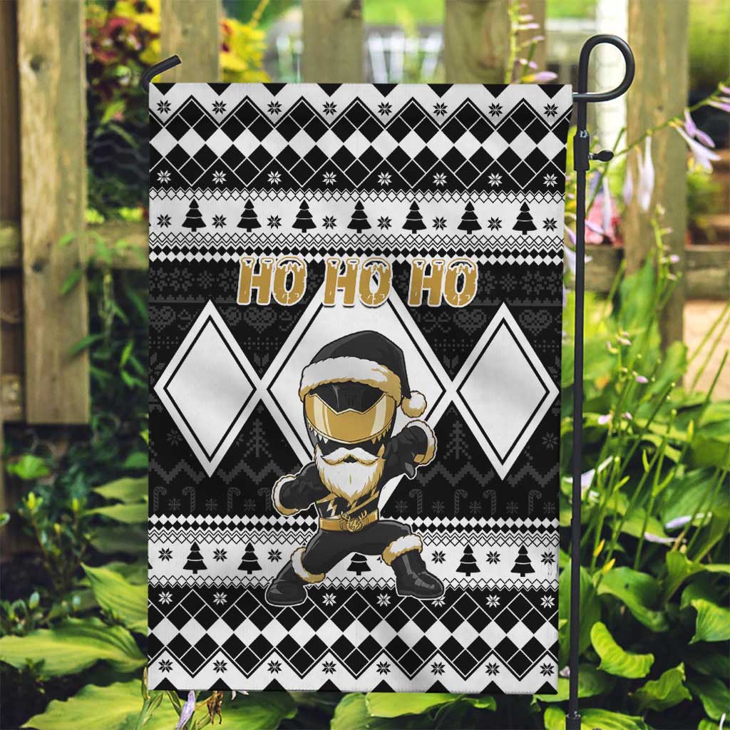 Power Black Ranger Santa Claus Garden Flag Funny Christmas - Wonder Print Shop
