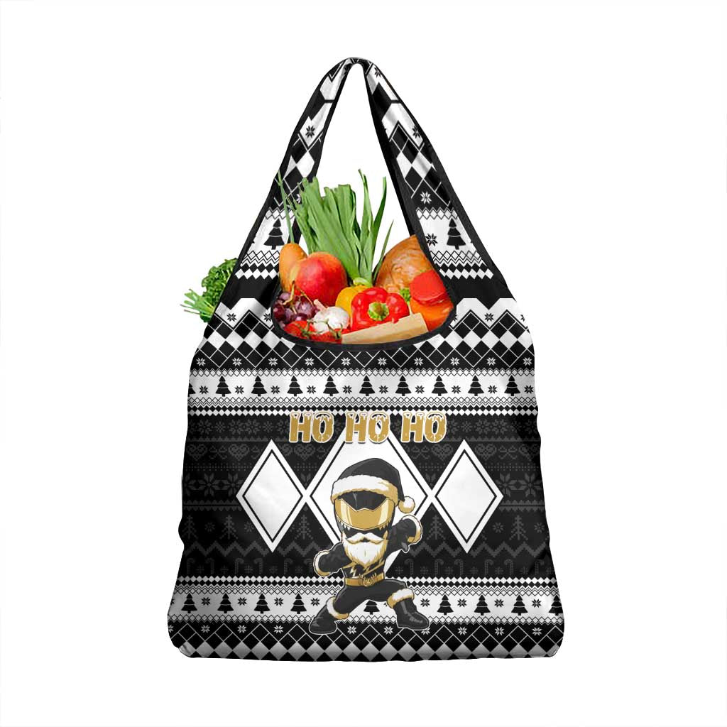 Power Black Ranger Santa Claus Grocery Bag Funny Christmas - Wonder Print Shop
