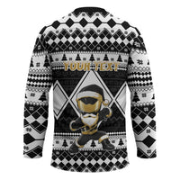 Personalized Power Black Ranger Santa Claus Hockey Jersey Funny Christmas - Wonder Print Shop