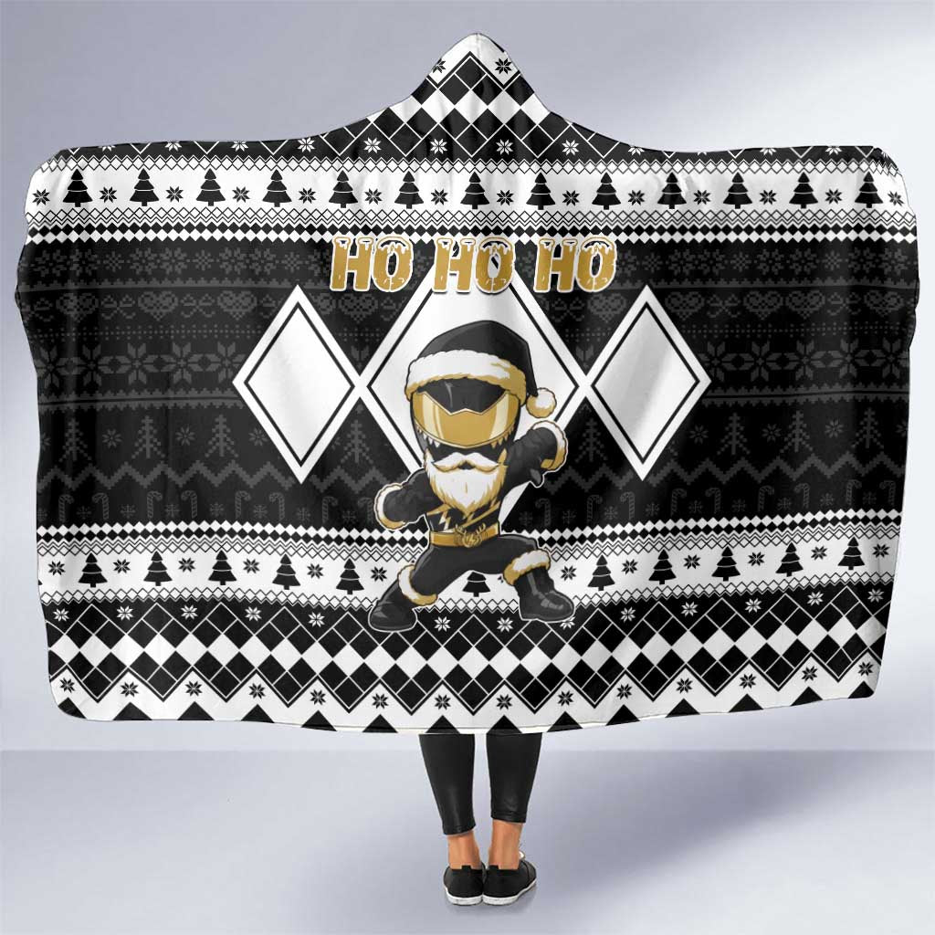 Power Black Ranger Santa Claus Hooded Blanket Funny Christmas - Wonder Print Shop