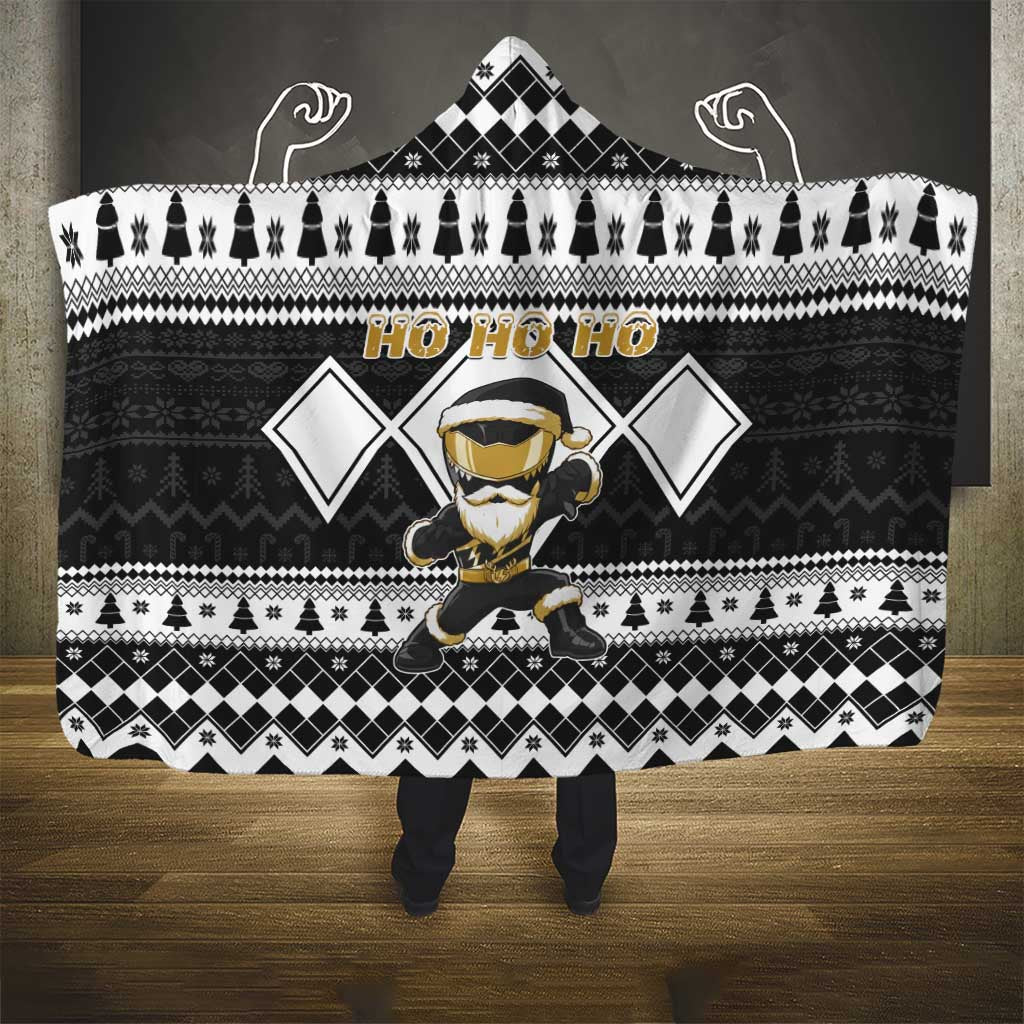 Power Black Ranger Santa Claus Hooded Blanket Funny Christmas - Wonder Print Shop
