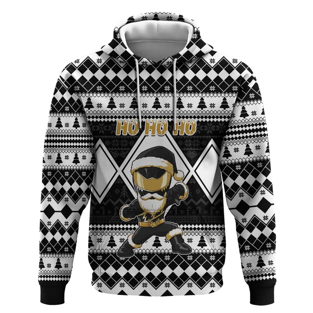 Personalized Power Black Ranger Santa Claus Hoodie Funny Christmas - Wonder Print Shop