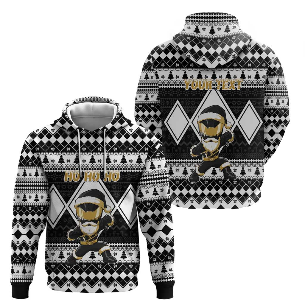 Personalized Power Black Ranger Santa Claus Hoodie Funny Christmas - Wonder Print Shop
