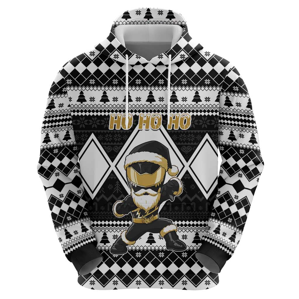 Personalized Power Black Ranger Santa Claus Hoodie Funny Christmas - Wonder Print Shop