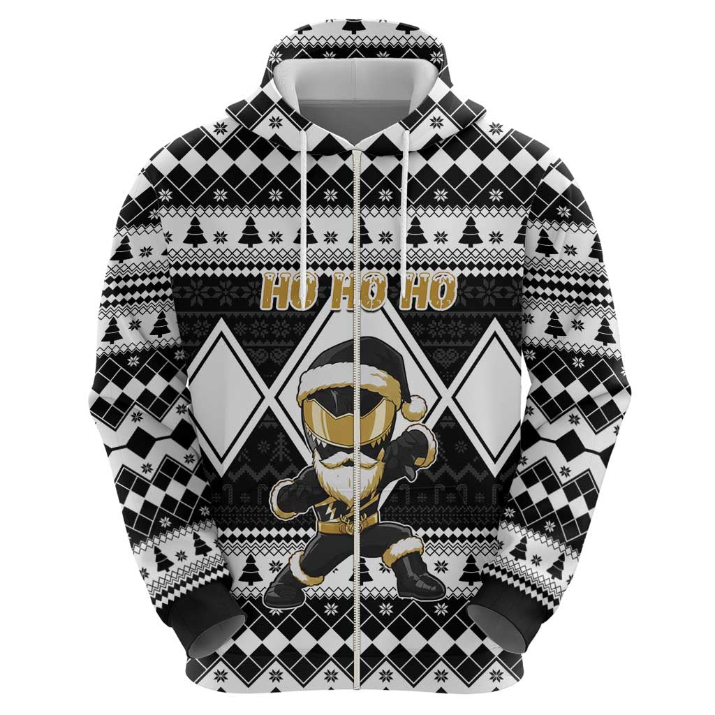 Personalized Power Black Ranger Santa Claus Hoodie Funny Christmas - Wonder Print Shop