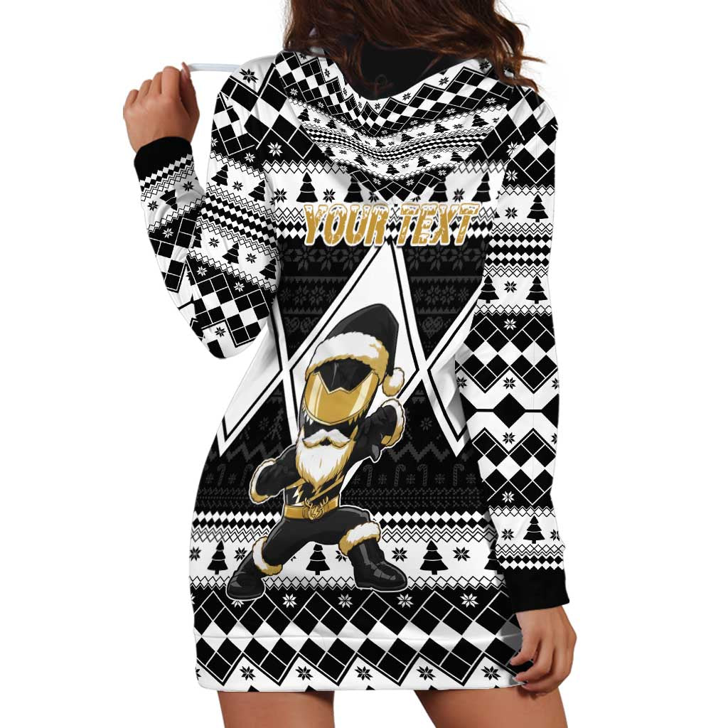 Personalized Power Black Ranger Santa Claus Hoodie Dress Funny Christmas - Wonder Print Shop