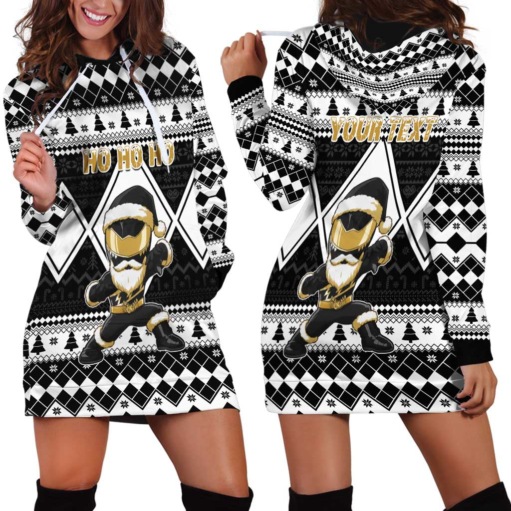 Personalized Power Black Ranger Santa Claus Hoodie Dress Funny Christmas - Wonder Print Shop