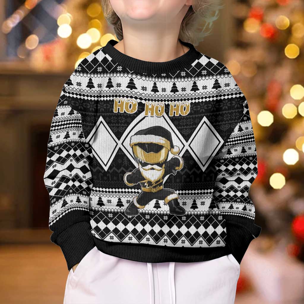 Power Black Ranger Santa Claus Kid Ugly Christmas Sweater Funny Christmas - Wonder Print Shop