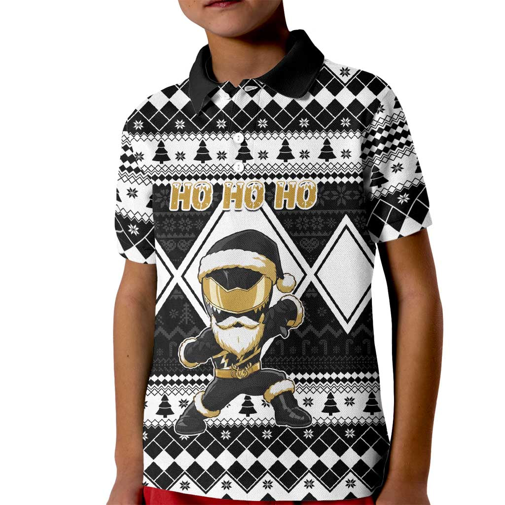Personalized Power Black Ranger Santa Claus Kid Polo Shirt Funny Christmas - Wonder Print Shop