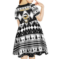 Personalized Power Black Ranger Santa Claus Kid Short Sleeve Dress Funny Christmas - Wonder Print Shop