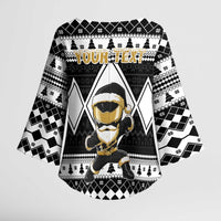 Personalized Power Black Ranger Santa Claus Kimono Sleeve Blouse Funny Christmas - Wonder Print Shop