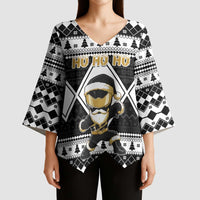 Personalized Power Black Ranger Santa Claus Kimono Sleeve Blouse Funny Christmas - Wonder Print Shop