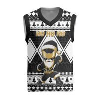 Power Black Ranger Santa Claus Christmas Knitted V-Neck Vest Funny Christmas - Wonder Print Shop