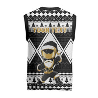 Power Black Ranger Santa Claus Christmas Knitted V-Neck Vest Funny Christmas - Wonder Print Shop