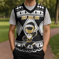 Power Black Ranger Santa Claus Christmas Knitted V-Neck Vest Funny Christmas - Wonder Print Shop