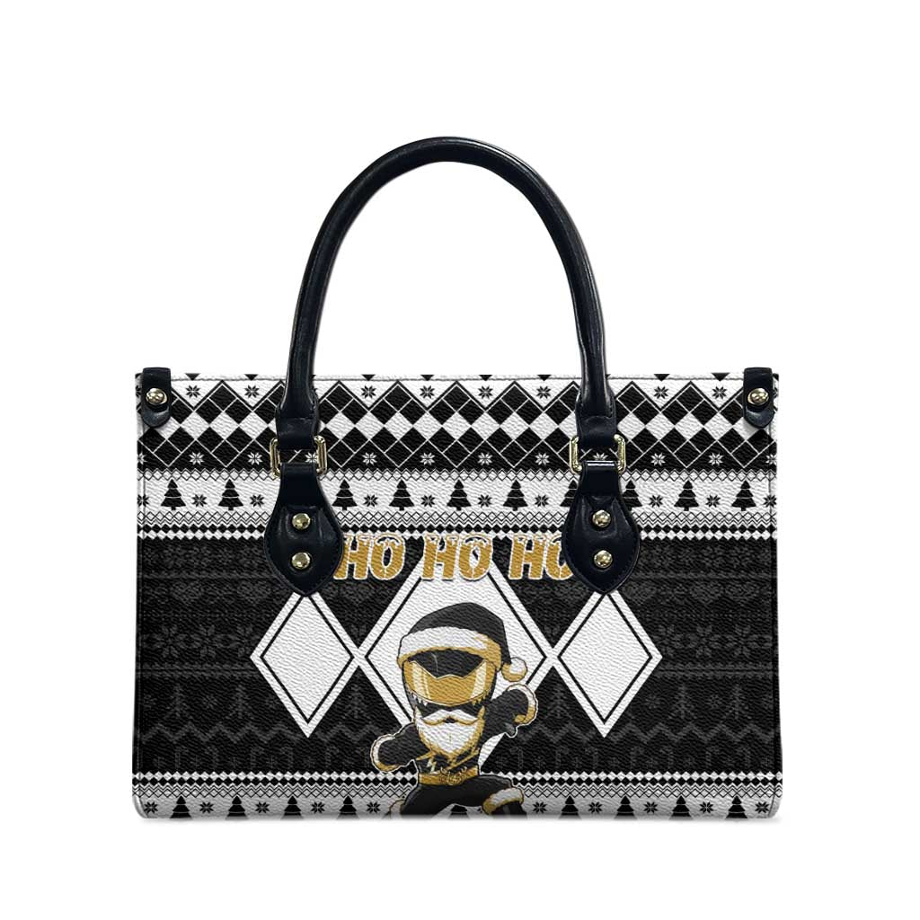 Power Black Ranger Santa Claus Leather Bag Funny Christmas - Wonder Print Shop