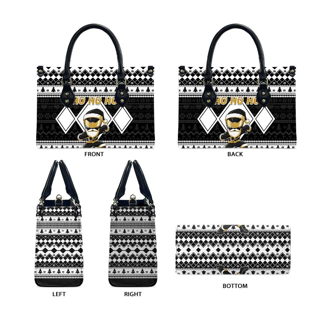 Power Black Ranger Santa Claus Leather Bag Funny Christmas - Wonder Print Shop