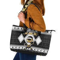 Power Black Ranger Santa Claus Leather Tote Bag Funny Christmas - Wonder Print Shop