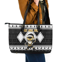 Power Black Ranger Santa Claus Leather Tote Bag Funny Christmas - Wonder Print Shop