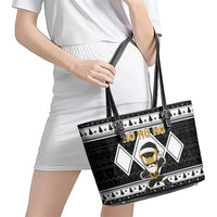 Power Black Ranger Santa Claus Leather Tote Bag Funny Christmas - Wonder Print Shop
