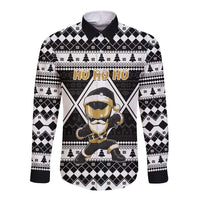 Personalized Power Black Ranger Santa Claus Long Sleeve Button Shirt Funny Christmas - Wonder Print Shop