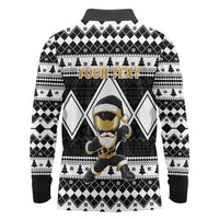 Personalized Power Black Ranger Santa Claus Long Sleeve Polo Shirt Funny Christmas - Wonder Print Shop