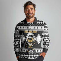 Personalized Power Black Ranger Santa Claus Long Sleeve Polo Shirt Funny Christmas - Wonder Print Shop