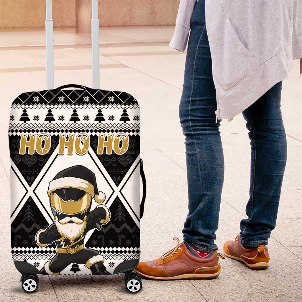 Power Black Ranger Santa Claus Luggage Cover Funny Christmas - Wonder Print Shop