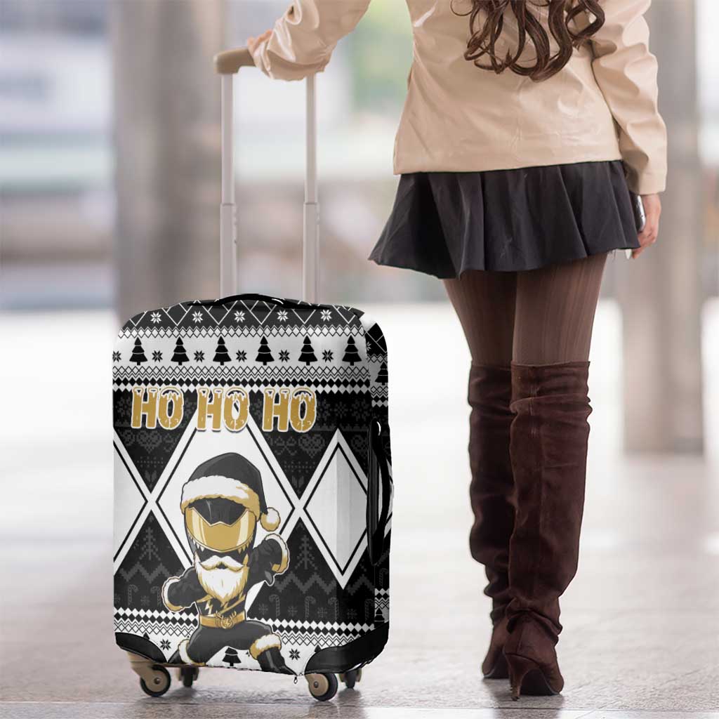 Power Black Ranger Santa Claus Luggage Cover Funny Christmas - Wonder Print Shop