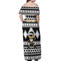 Personalized Power Black Ranger Santa Claus Off Shoulder Maxi Dress Funny Christmas - Wonder Print Shop